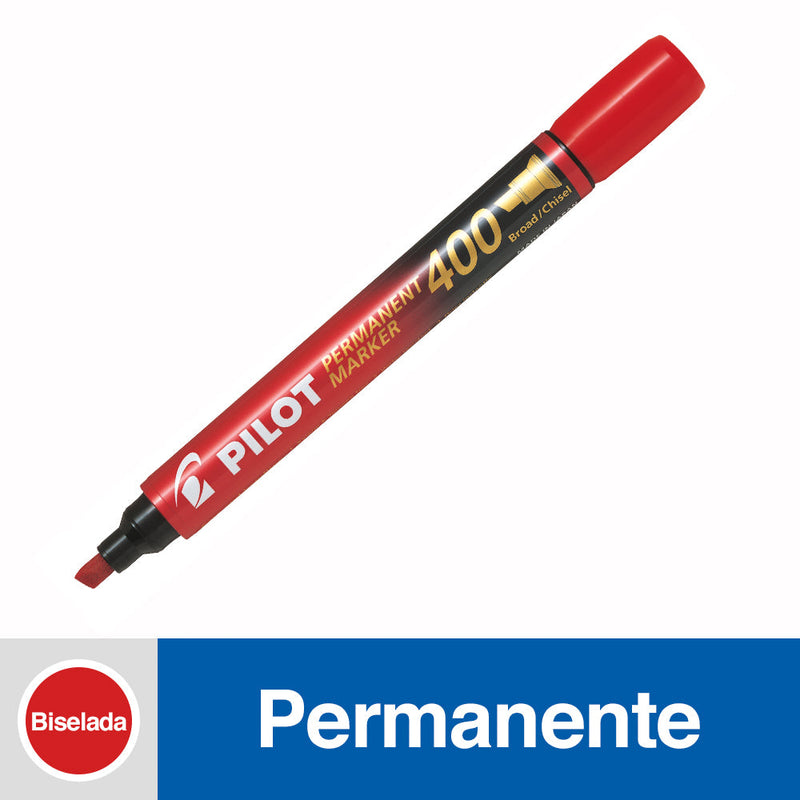 MARCADOR PERMANENTE PUNTA BISELADA SCA400 COLOR ROJO (6852043571408)