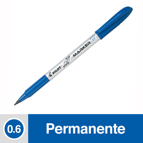 MARCADOR PERMANENTE PUNTA FINA CD 0.9 MM COLOR AZUL (6851933536464)