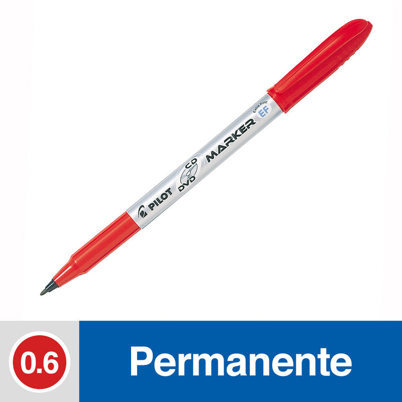 MARCADOR PERMANENTE PUNTA FINA CD 0.9 MM COLOR ROJO (6851937730768)