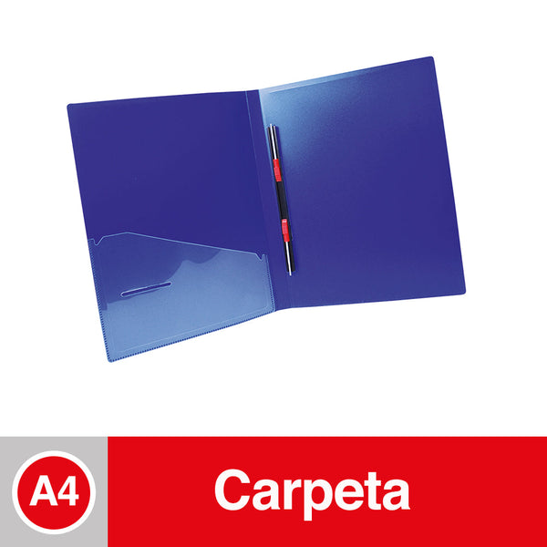 CARPETA VINIL CON GUSANO A4 612 AZUL (6851993665744)