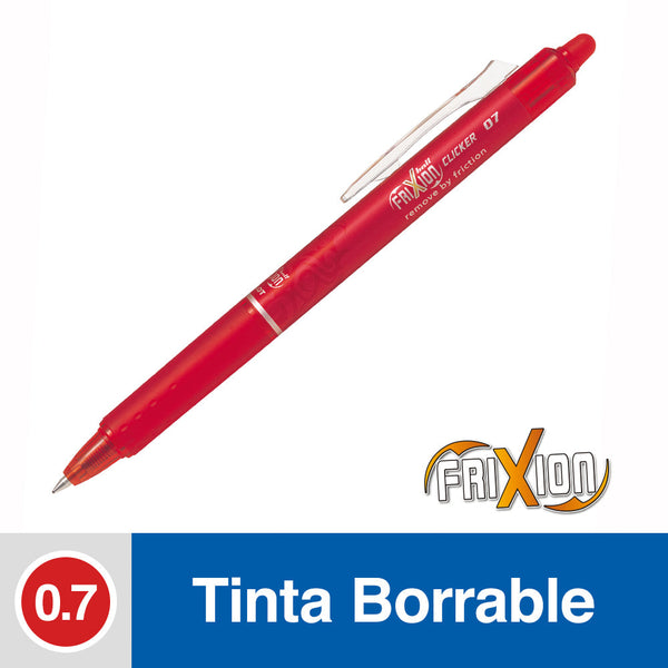 BOLIGRAFO BORRABLE 0.7 MM FRIXION BALL CLICKER ROJO (6852097081552)