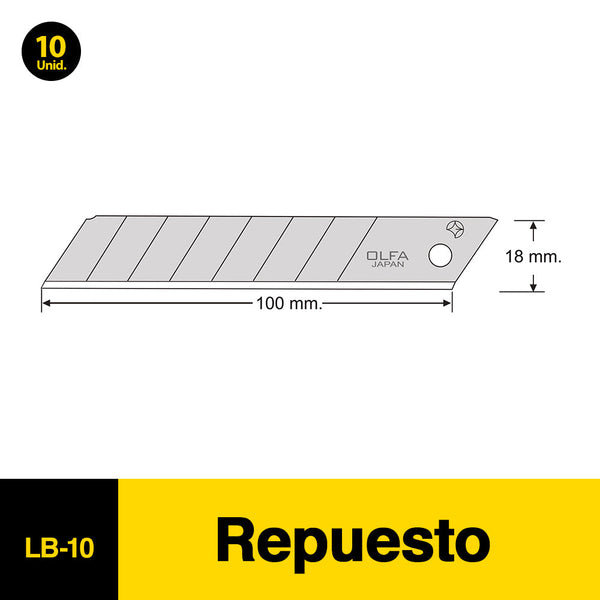 REPUESTO CUCHILLO GRANDE LB10 10 UN (6852010737872)