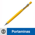 PORTAMINA 0.3 MM PLASTICO AMARILLO H 323 (6852071030992)