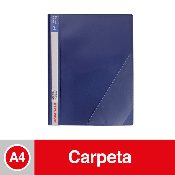 CARPETA VINIL TAPA TRANSPARENTE Y BOLSILLO A4 AZUL (6851989831888)