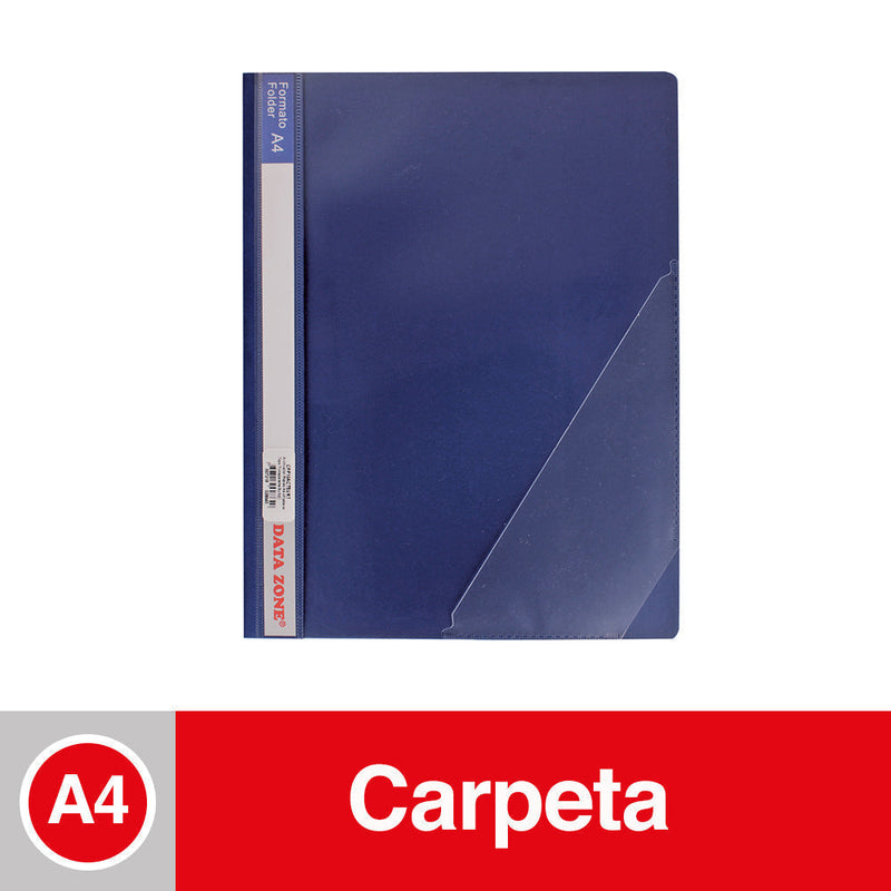 Carpeta Vinil Tapa Transparente Y Bolsillo A4 Azul