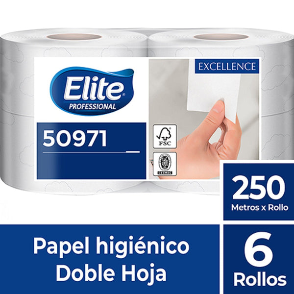 PAPEL HIGIENICO JUMBO DOBLE HOJA 250 MT 6 ROLLOS (6851951657168)