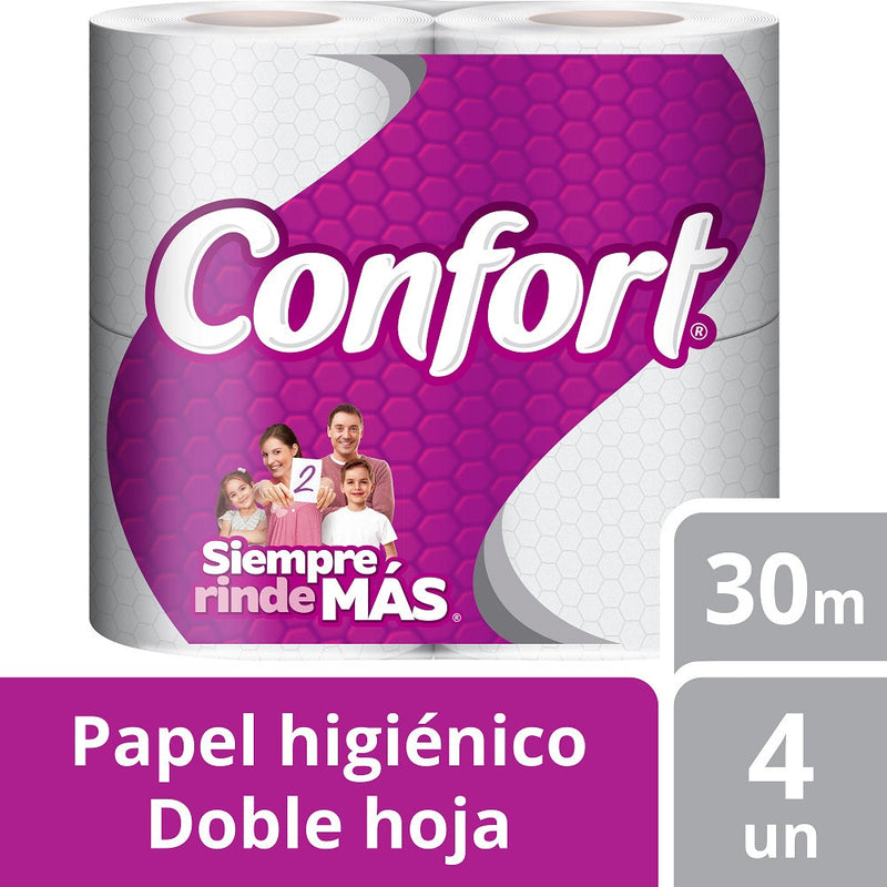 PAPEL HIGIENICO DOBLE HOJA 30 MT 4 ROLLOS (6851952148688)