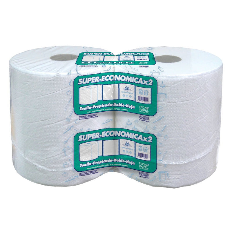 Toalla Papel Doble Hoja 100 Mt 2 Rollos Economica