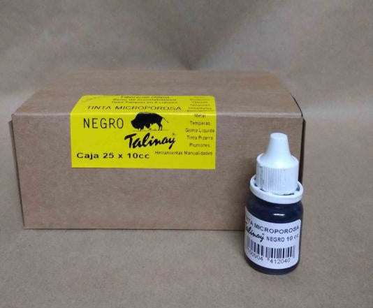 Tinta Timbre Microporosa Negro 10 cc