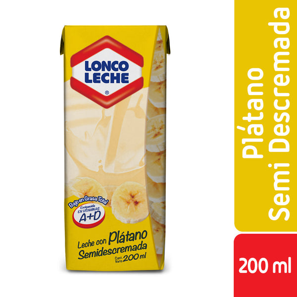 LECHE SEMI DESCREMADA CON SABOR 200 CC PLATANO (6851928948944)