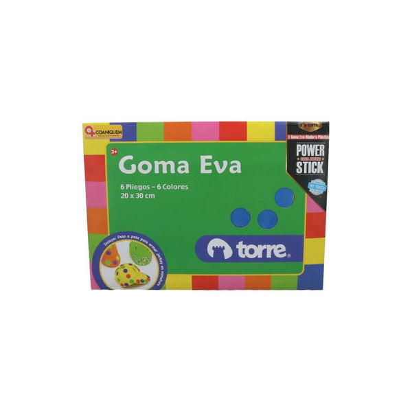 CARPETA CON GOMA EVA 6 PLIEGOS 6 COLORES 20X30 CM (6852063428816)