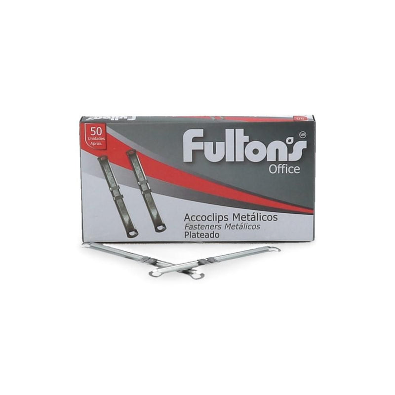 ACCOCLIP FULTONS METALICO CAJA 50 UN CROMADO (6852018929872)