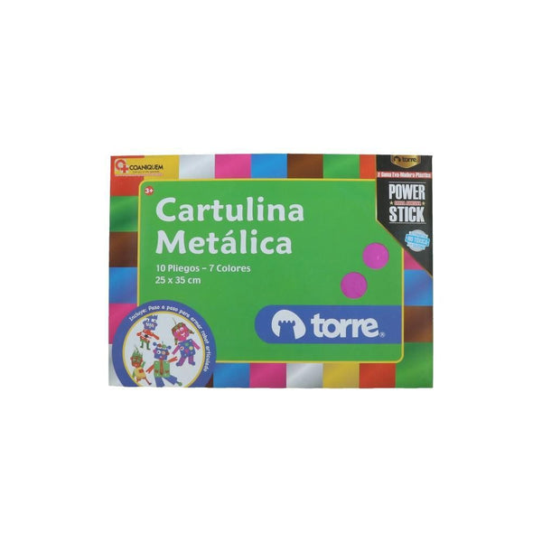 CARPETA CON CARTULINA METALICA 10 PLIEGOS 7 COLORES (6852063330512)