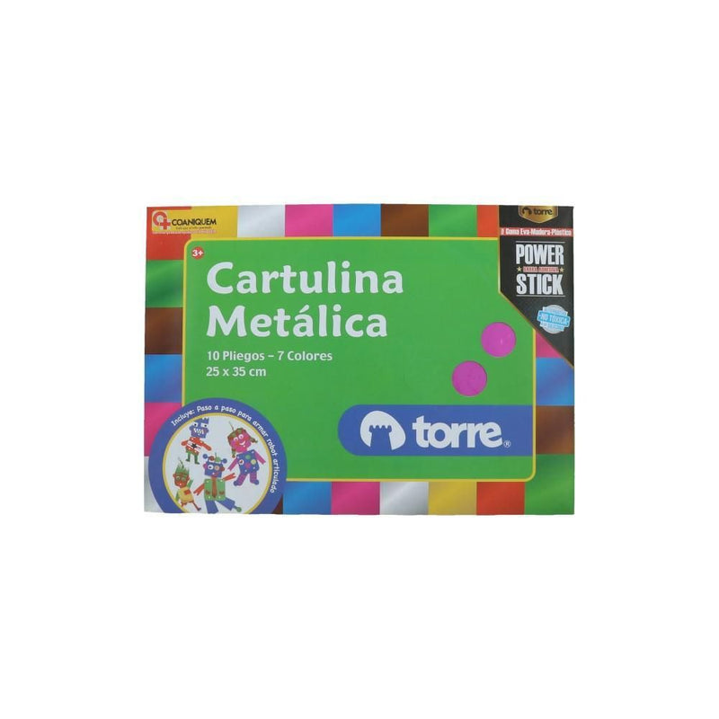 CARPETA CON CARTULINA METALICA 10 PLIEGOS 7 COLORES (6852063330512)