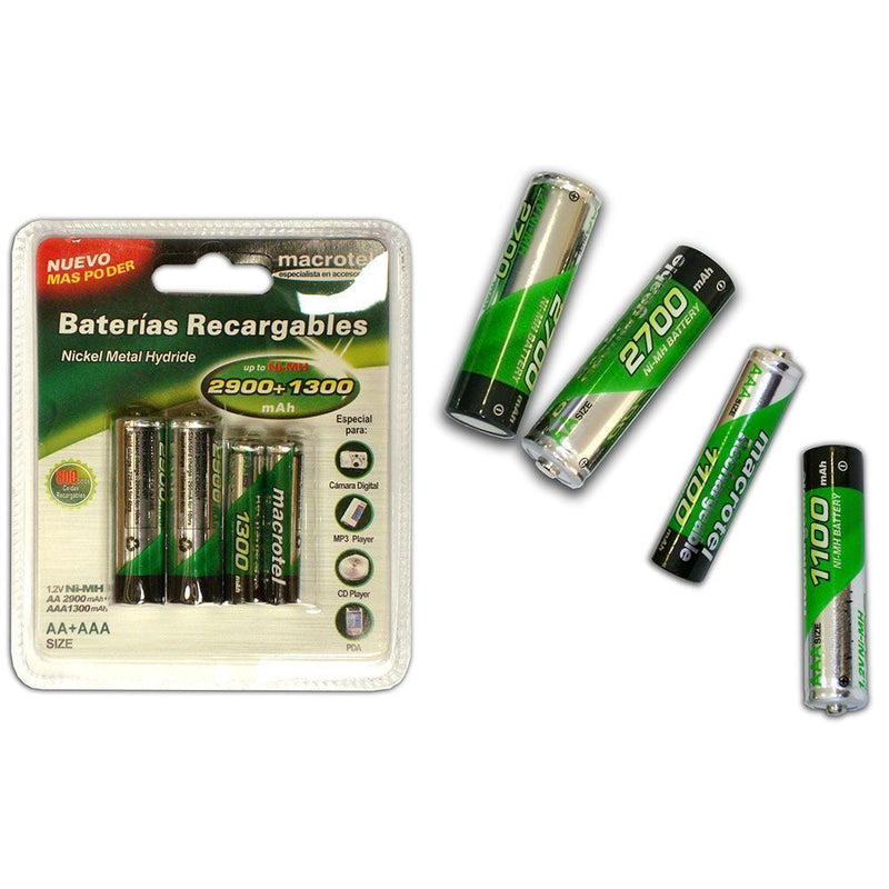 PILA RECARGABLE AA 2 UN + AAA 2 UN 2700 MAH (6852111958224)